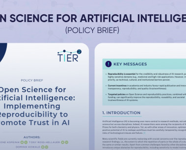 New TIER2 policy brief on open science for Artificial Intelligence